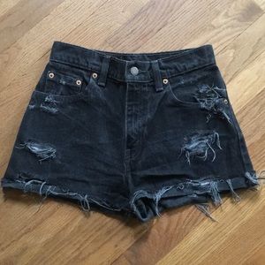 Levi’s black denim shorts